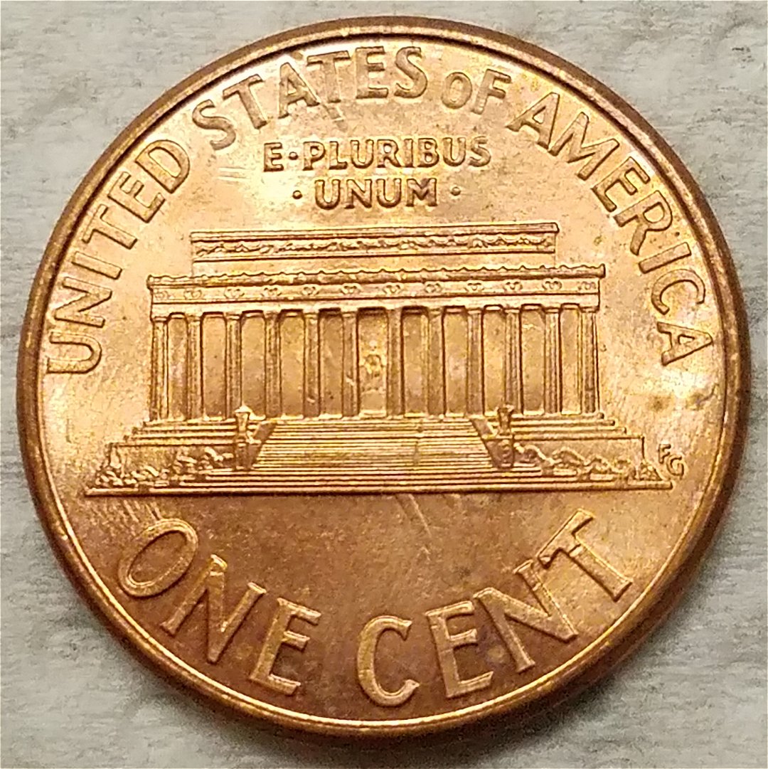 1998-P-Lincoln-Cent-Die-Gouges/Finger-Feeder-Bottom-Of-Memorial-Steps?